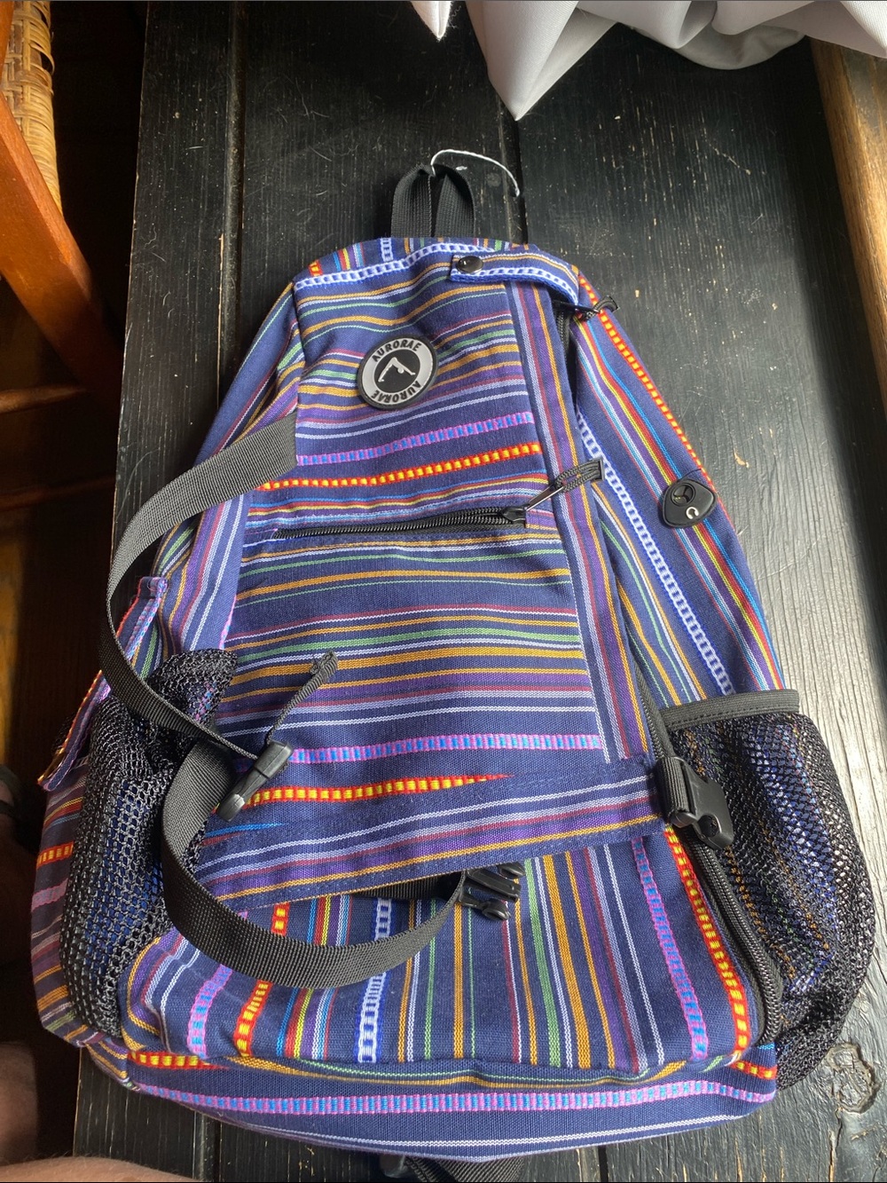 Striped Purple Casual Men's Backpack
